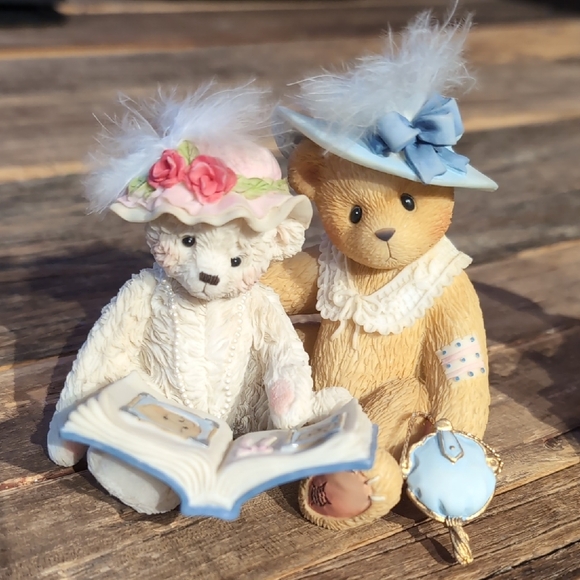 Cherished Teddies Limited Edition 2000 Brown and Cream Figurines - Picture 2 of 7